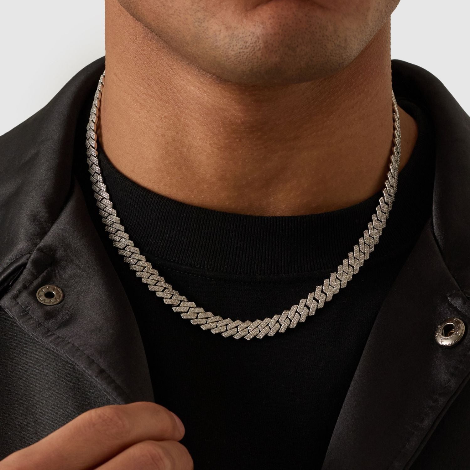 Prong Link Iced Cuban (Silver) 8mm