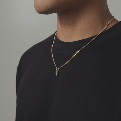 Emerald Stone Pendant (Gold)