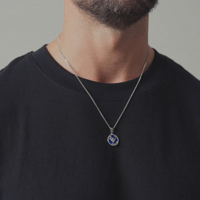 Enamel Swallow Pendant (Silver)